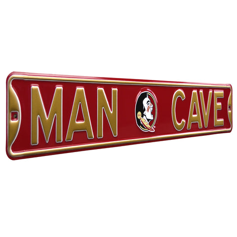 Florida State Seminoles - MAN CAVE - Embossed Steel Street Sign