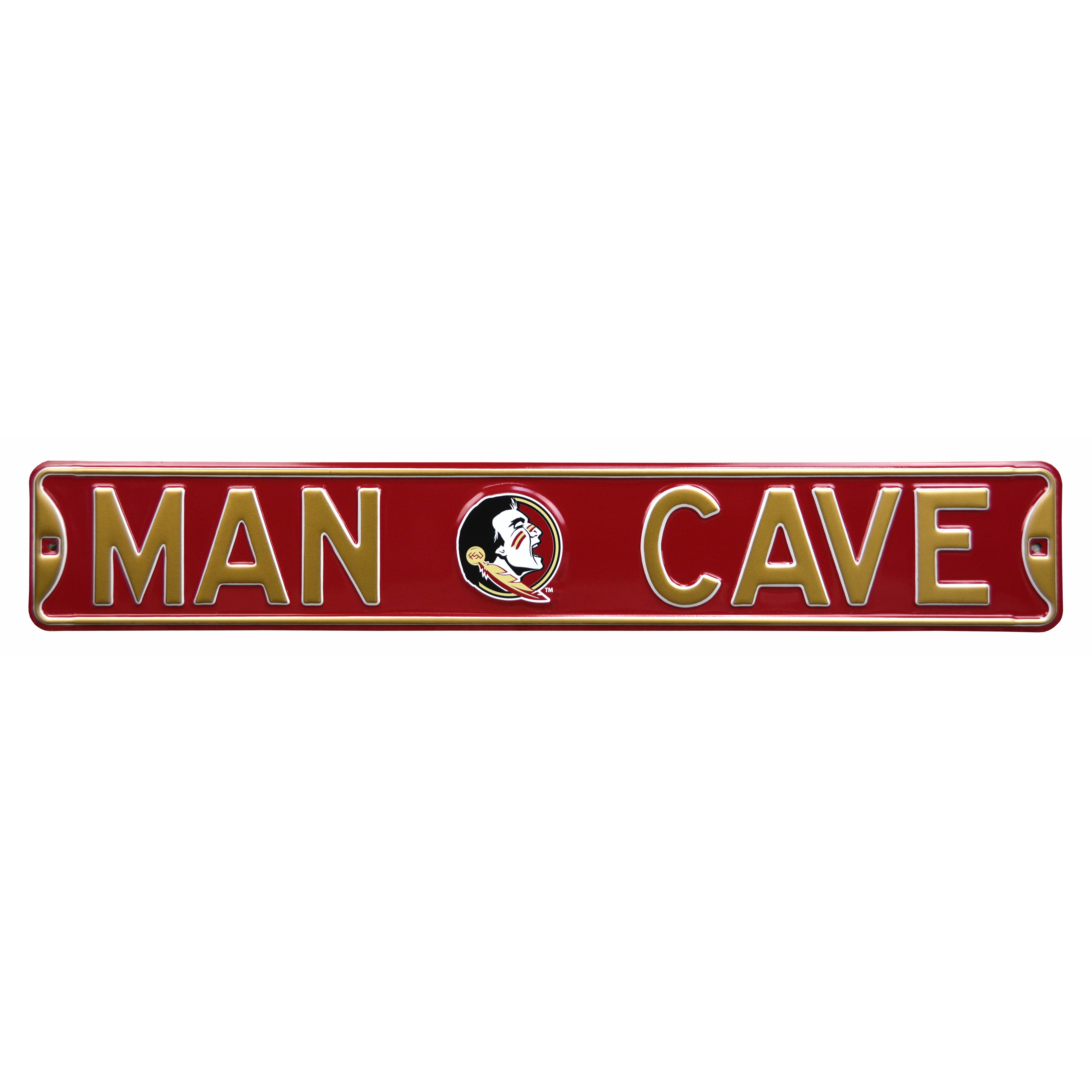 Florida State Seminoles - MAN CAVE - Embossed Steel Street Sign