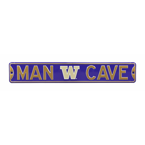 Washington Huskies - MAN CAVE - Embossed Steel Street Sign