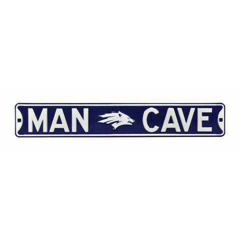 Nevada Wolfpack - MAN CAVE - Embossed Steel Street Sign