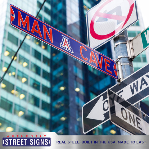 Arizona Wildcats - MAN CAVE - Embossed Steel Street Sign