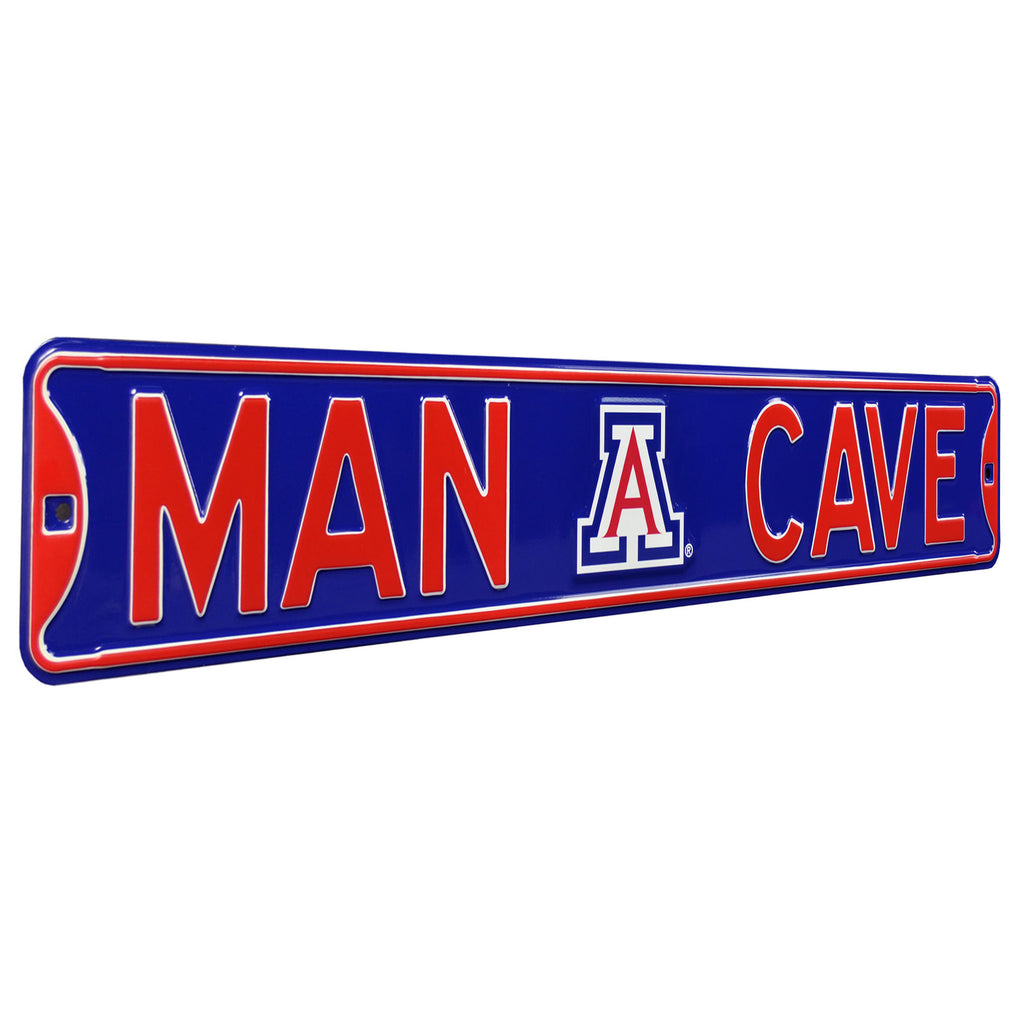 Arizona Wildcats - MAN CAVE - Embossed Steel Street Sign