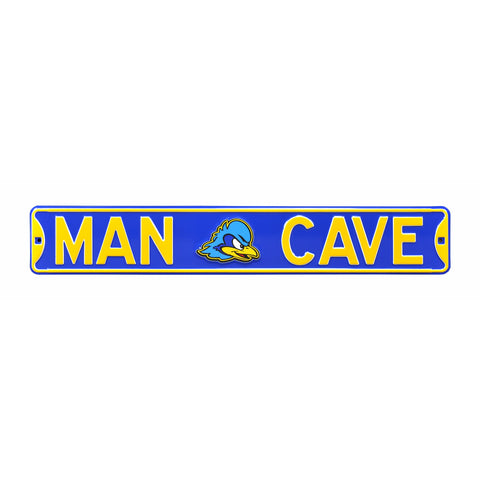 Delaware Blue Hens - MAN CAVE - Embossed Steel Street Sign