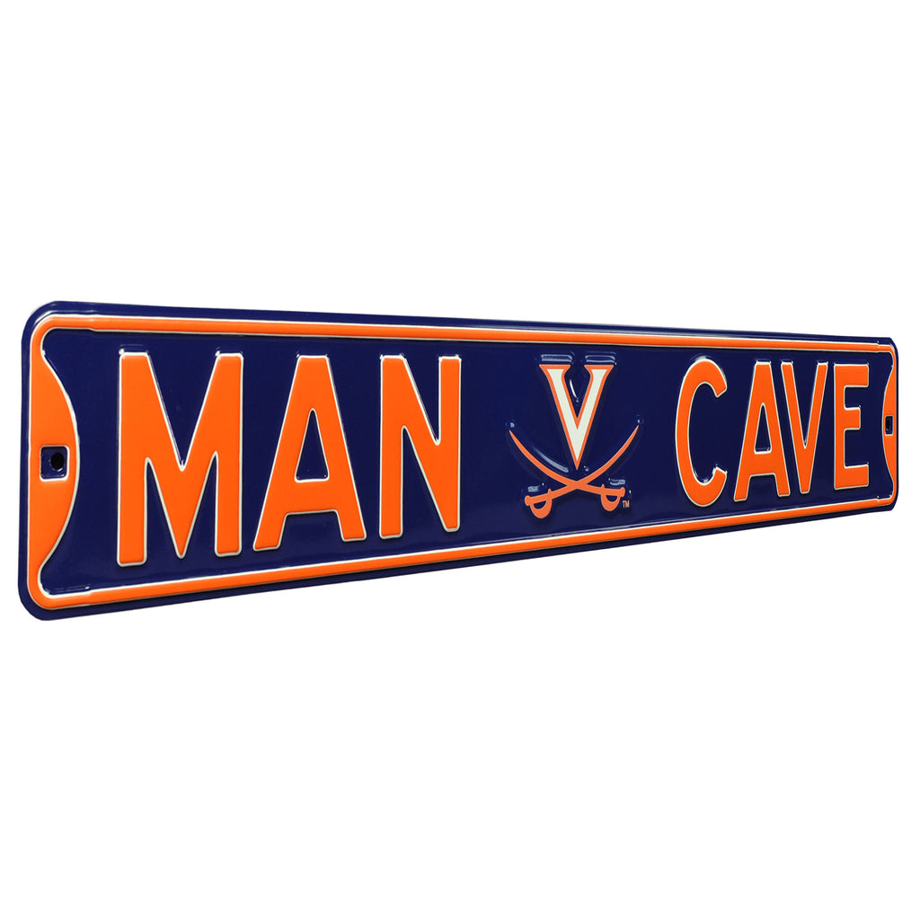 Virginia Cavaliers - MAN CAVE - Embossed Steel Street Sign