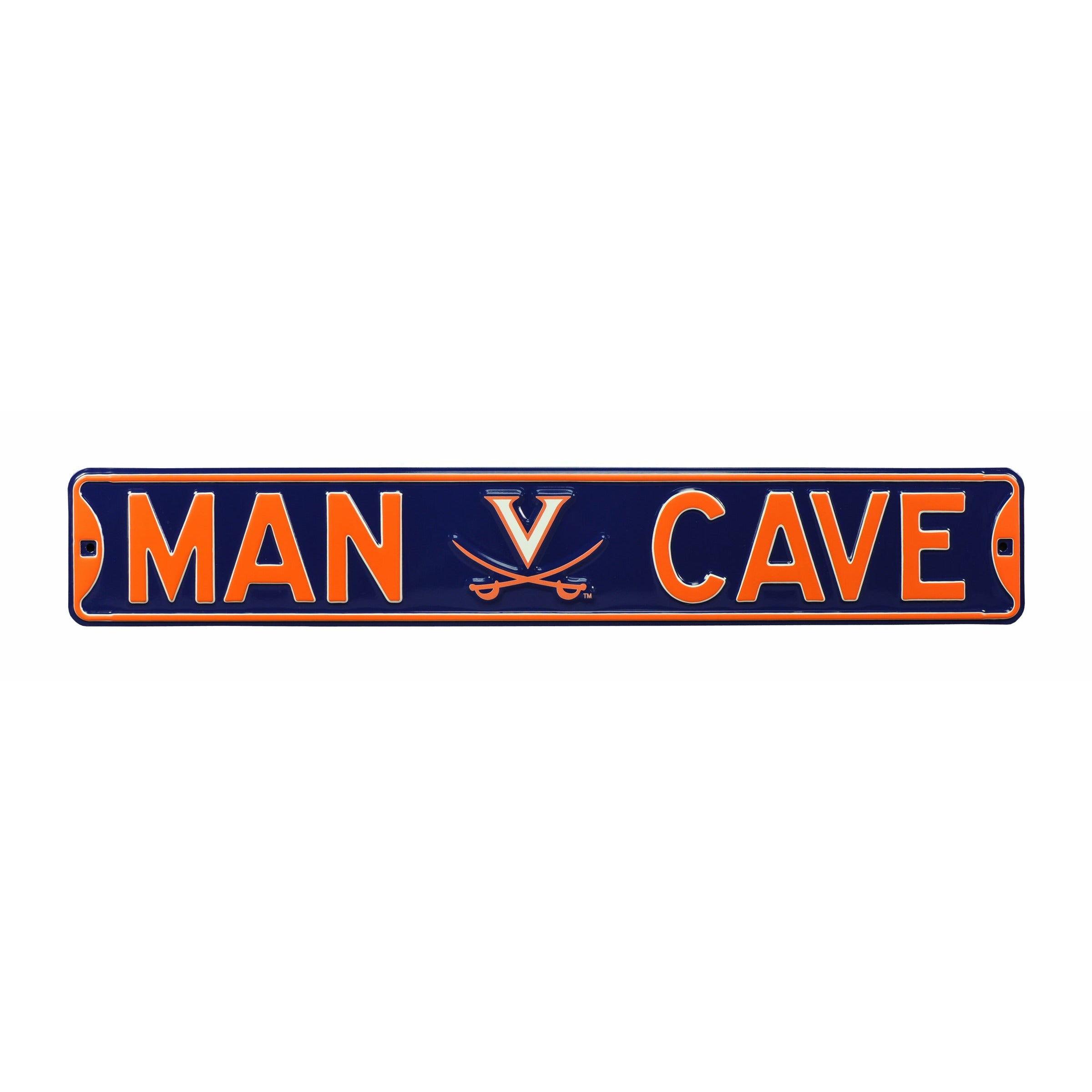 Virginia Cavaliers - MAN CAVE - Embossed Steel Street Sign