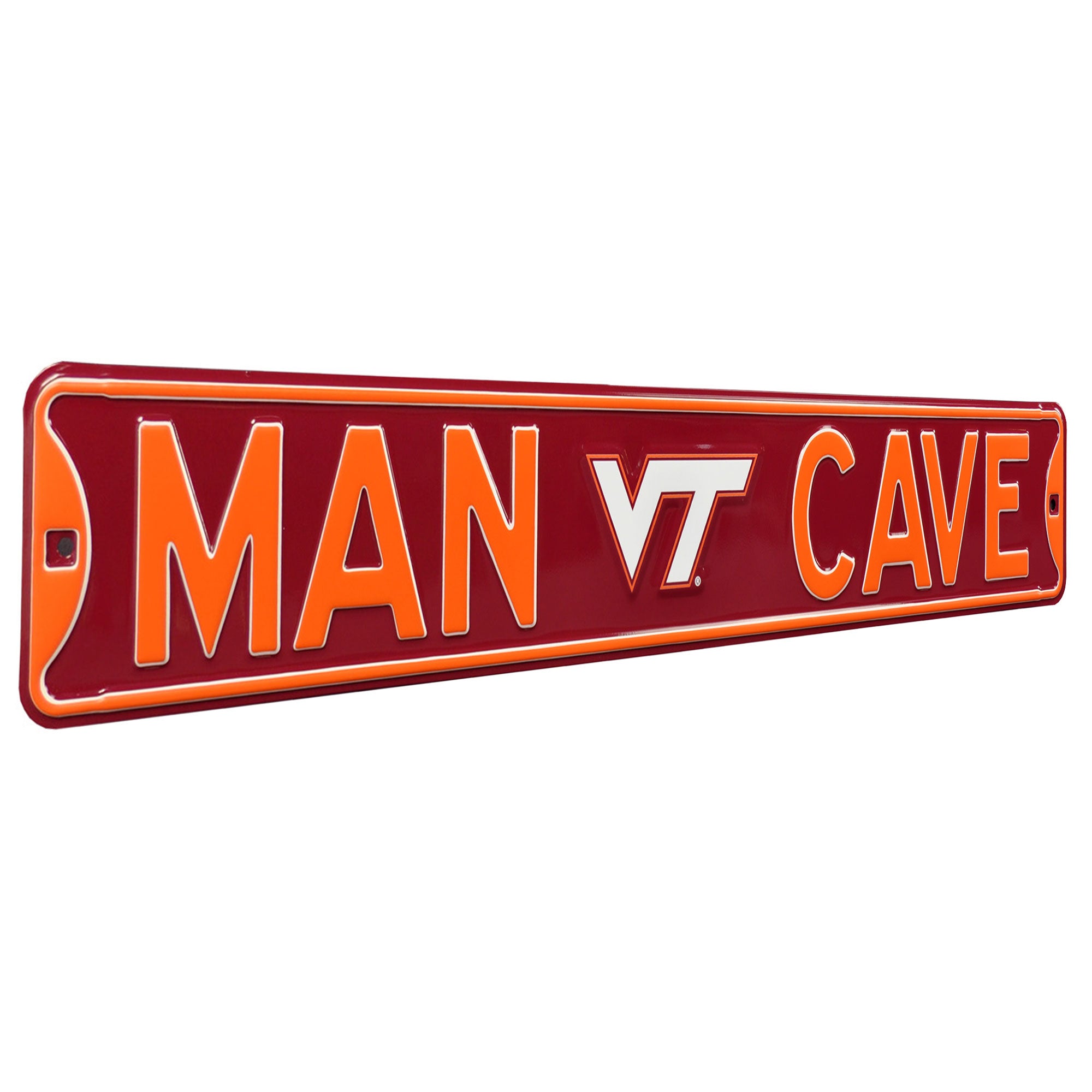Virginia Tech Hokies - MAN CAVE - Embossed Steel Street Sign