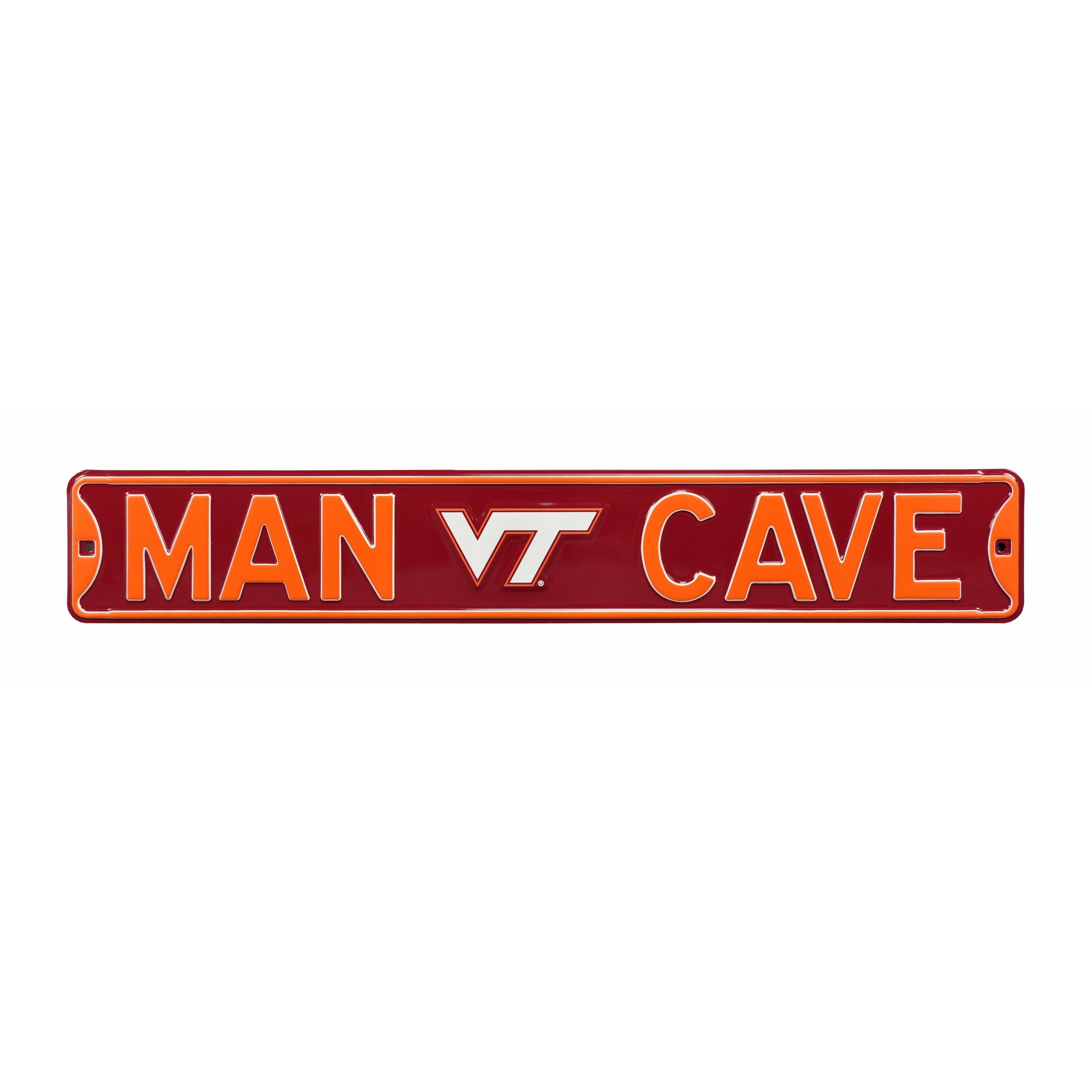 Virginia Tech Hokies - MAN CAVE - Embossed Steel Street Sign