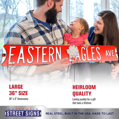 Eastern Washington Eagles - EASTERN EAGLES AVE - Embossed Steel Street Sign