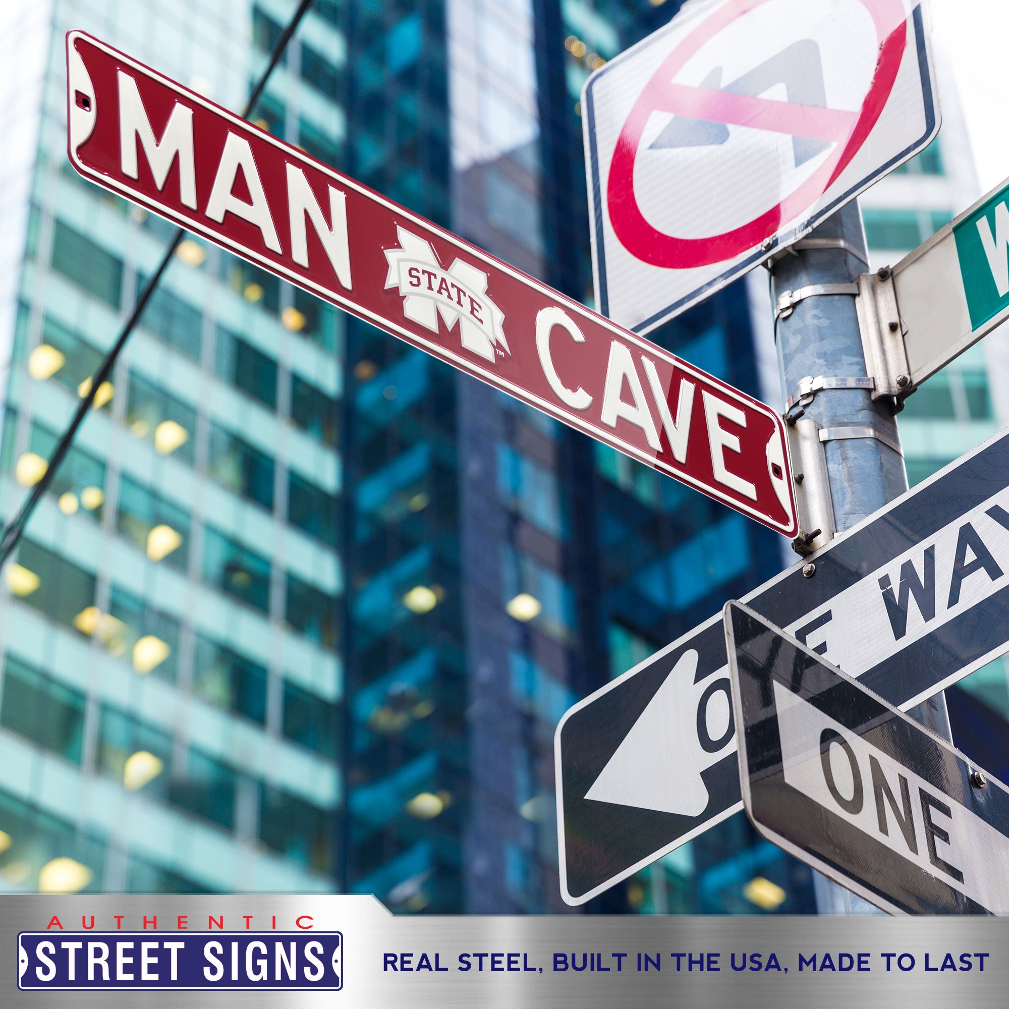 Mississippi State Bulldogs - MAN CAVE - Embossed Steel Street Sign