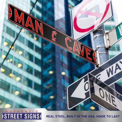 Cincinnati Bearcats - MAN CAVE - Embossed Steel Street Sign