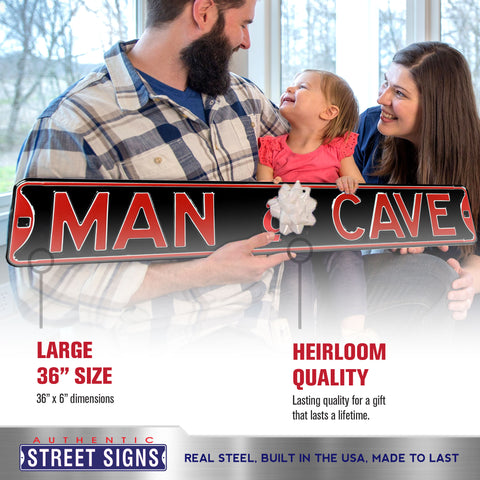 Cincinnati Bearcats - MAN CAVE - Embossed Steel Street Sign