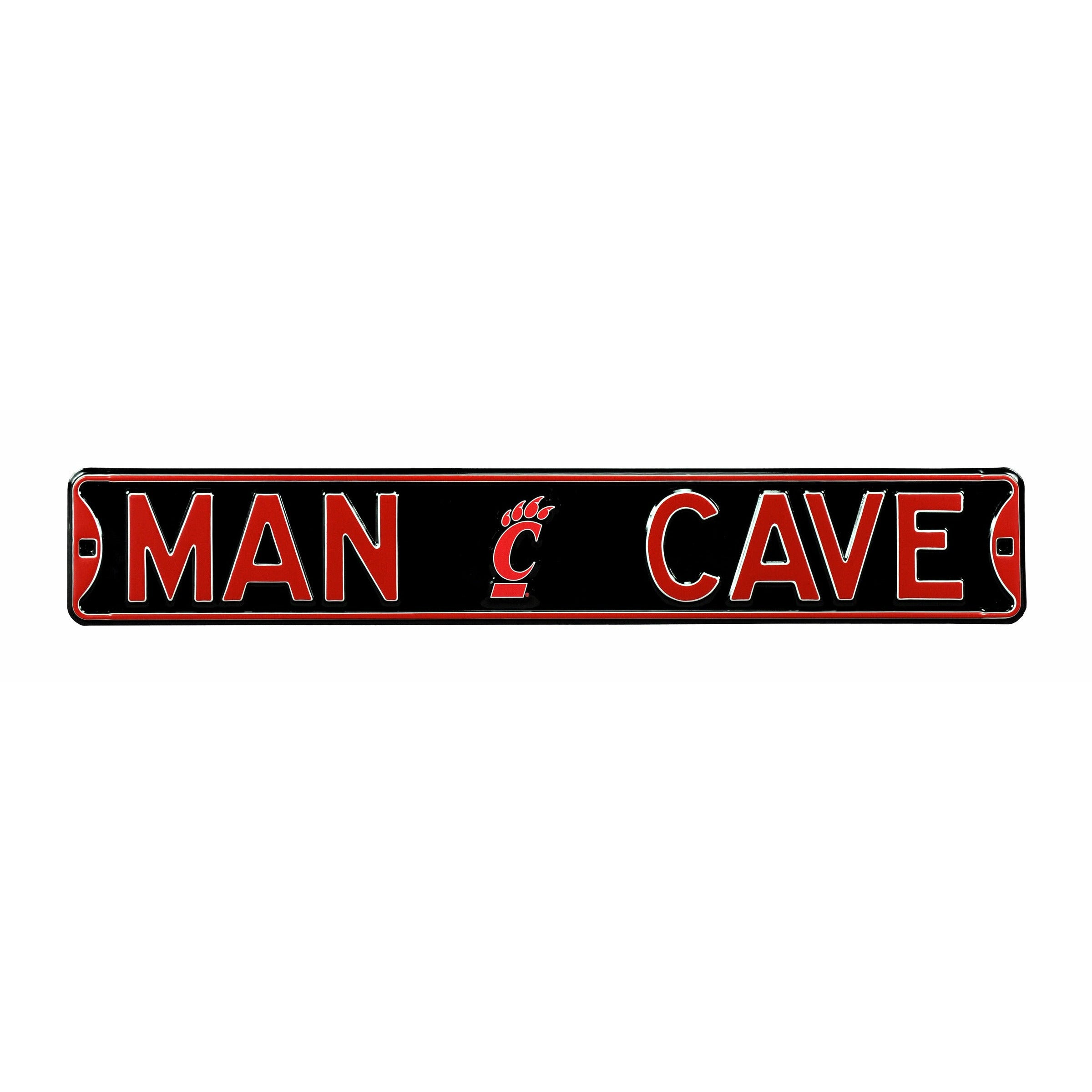 Cincinnati Bearcats - MAN CAVE - Embossed Steel Street Sign