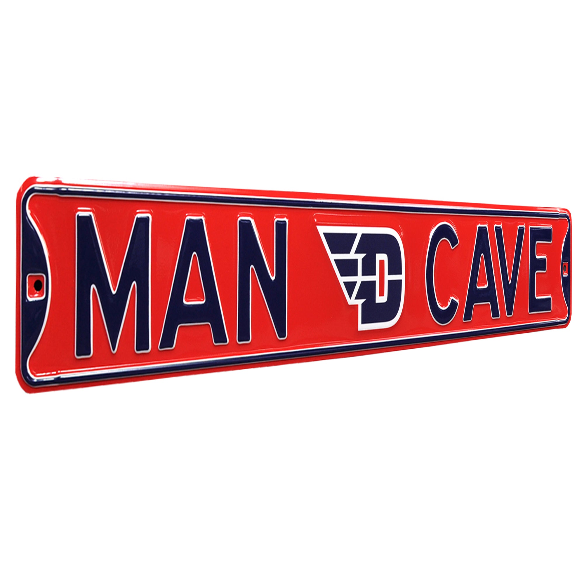 Dayton Flyers - MAN CAVE - Embossed Steel Street Sign