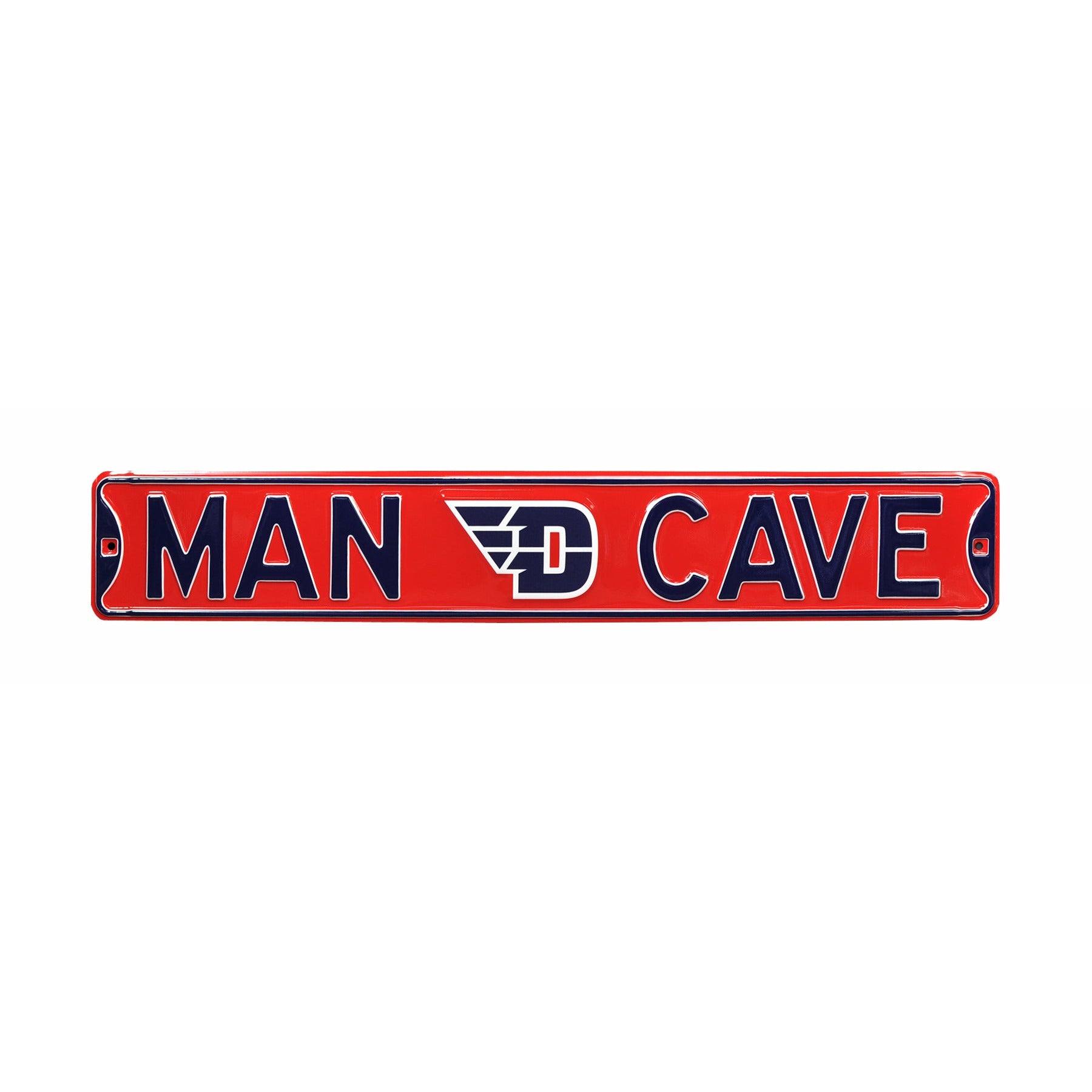 Dayton Flyers - MAN CAVE - Embossed Steel Street Sign