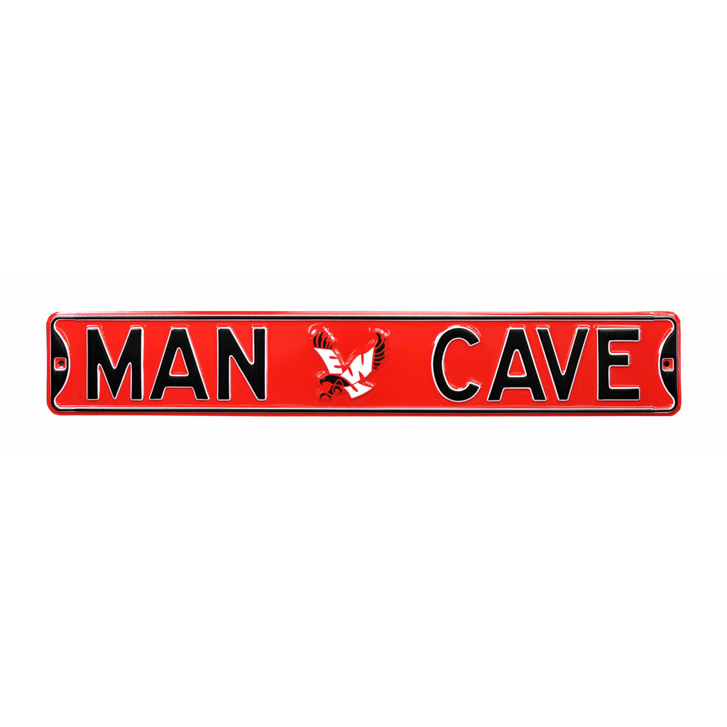 Eastern Washington Eagles - MAN CAVE - Embossed Steel Street Sign