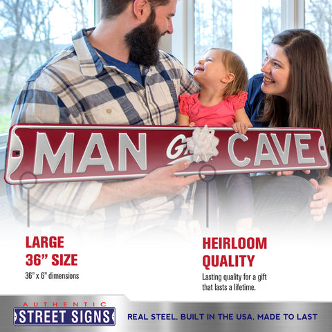 Montana Grizzlies - MAN CAVE - Embossed Steel Street Sign