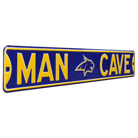 Montana State Bobcats - MAN CAVE - Embossed Steel Street Sign