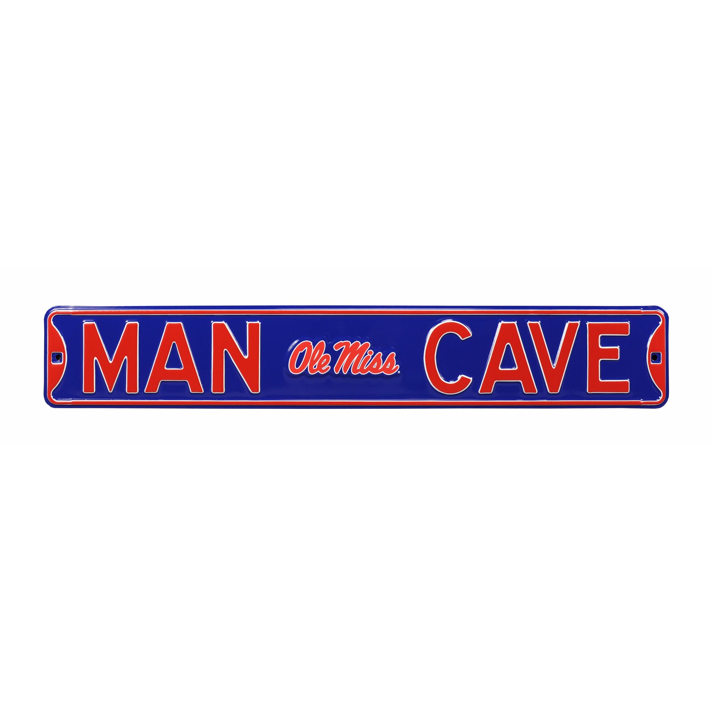Ole Miss Rebels - MAN CAVE - Embossed Steel Street Sign
