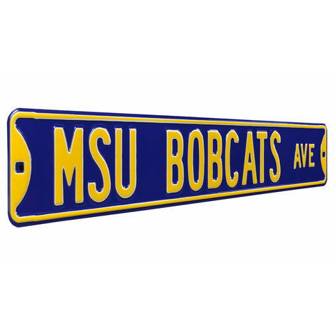 Montana State Bobcats - MSU BOBCATS AVE - Embossed Steel Street Sign