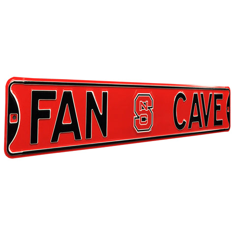 NC State Wolfpack - FAN CAVE - Embossed Steel Street Sign