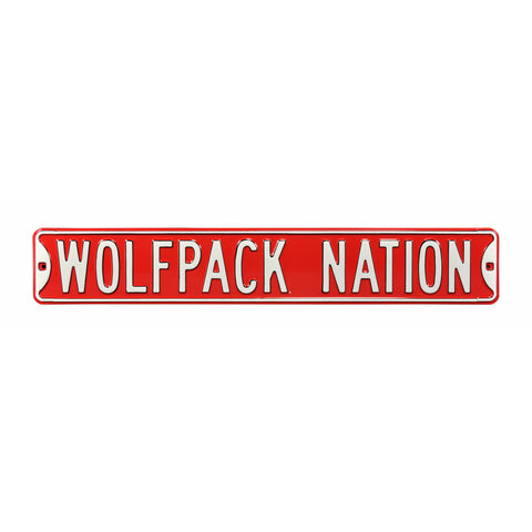 NC State Wolfpack - WOLFPACK NATION - Embossed Steel Street Sign
