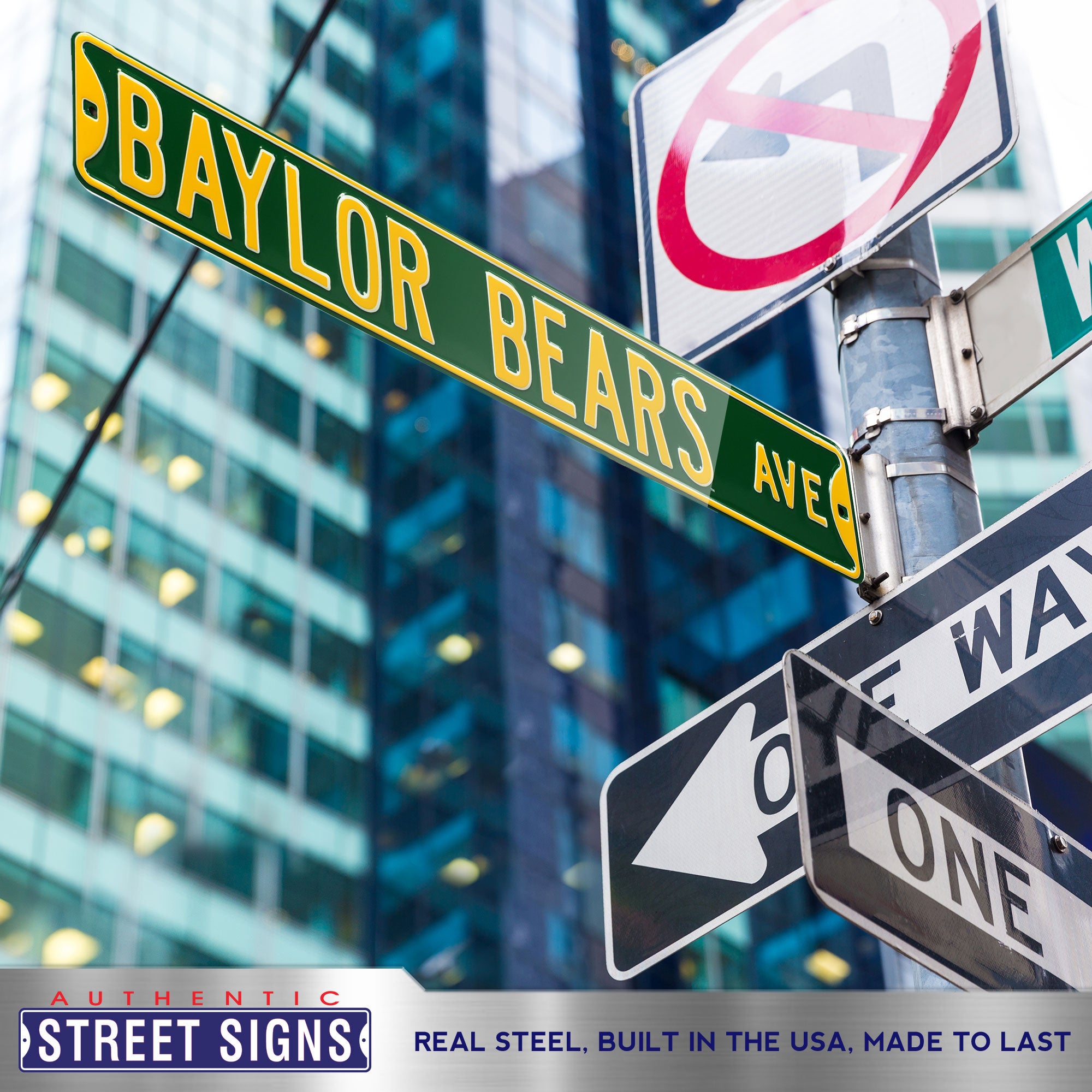 Baylor Bears - BAYLOR BEARS BLVD - Embossed Steel Street Sign