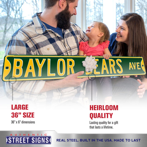 Baylor Bears - BAYLOR BEARS BLVD - Embossed Steel Street Sign