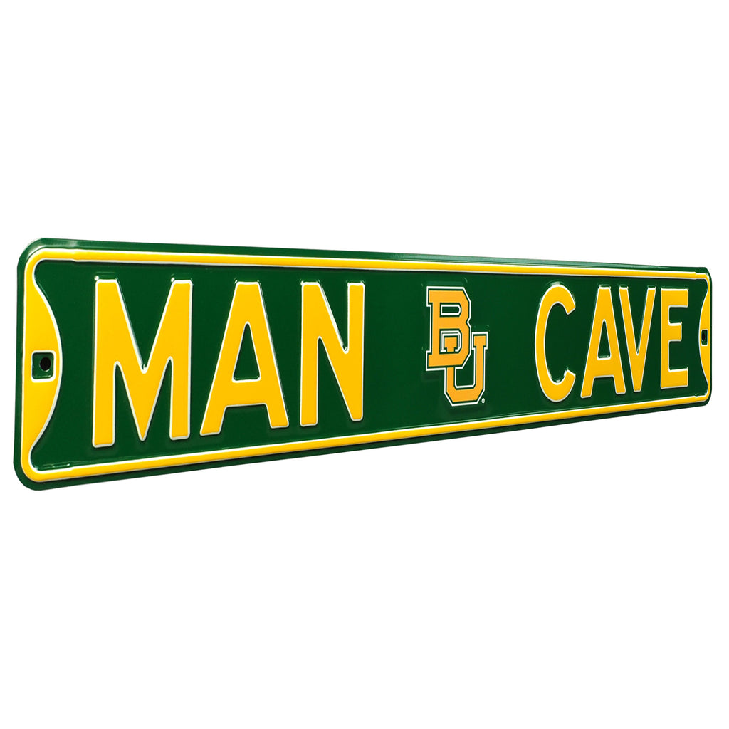 Baylor Bears - MAN CAVE - Vintage Embossed Steel Street Sign