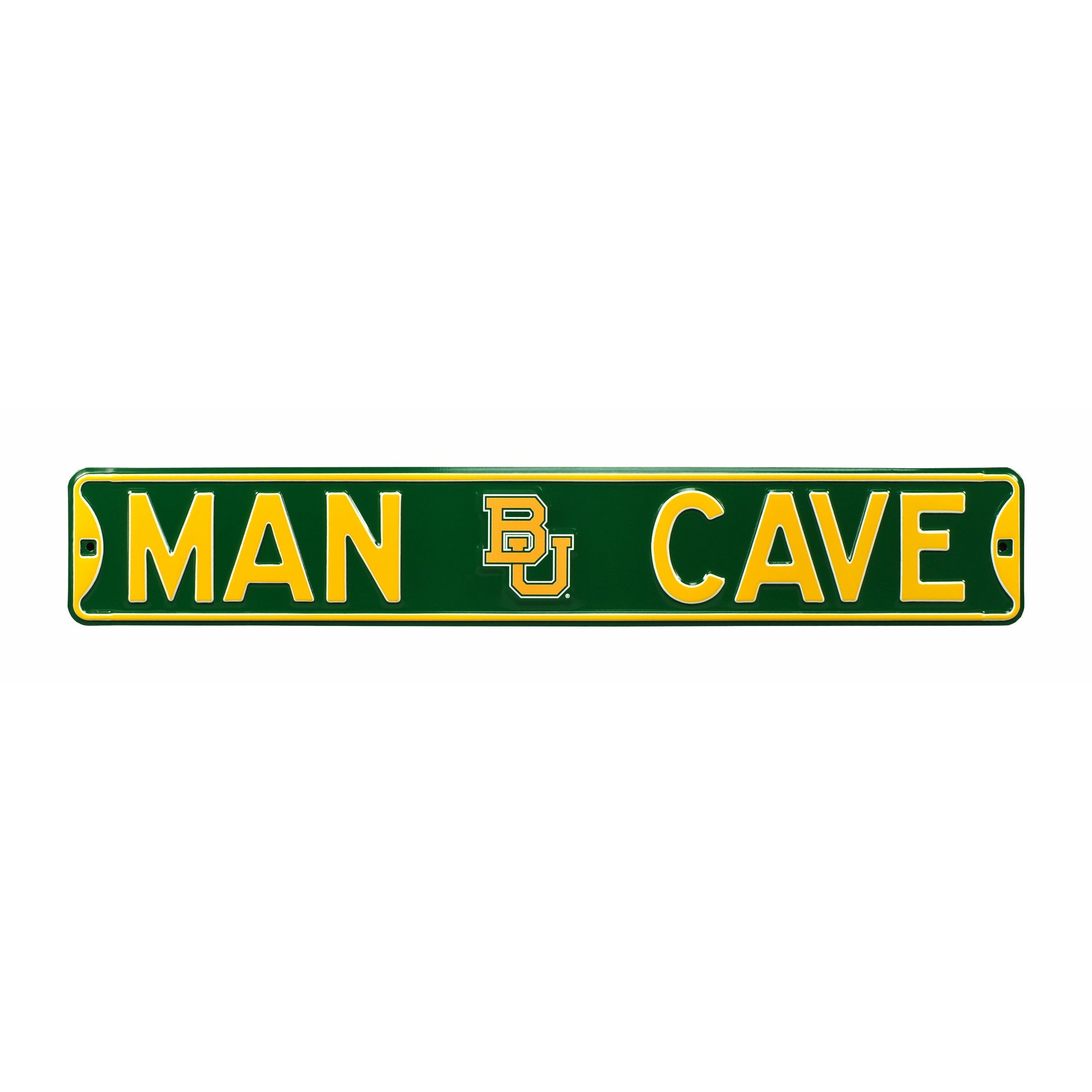 Baylor Bears - MAN CAVE - Vintage Embossed Steel Street Sign