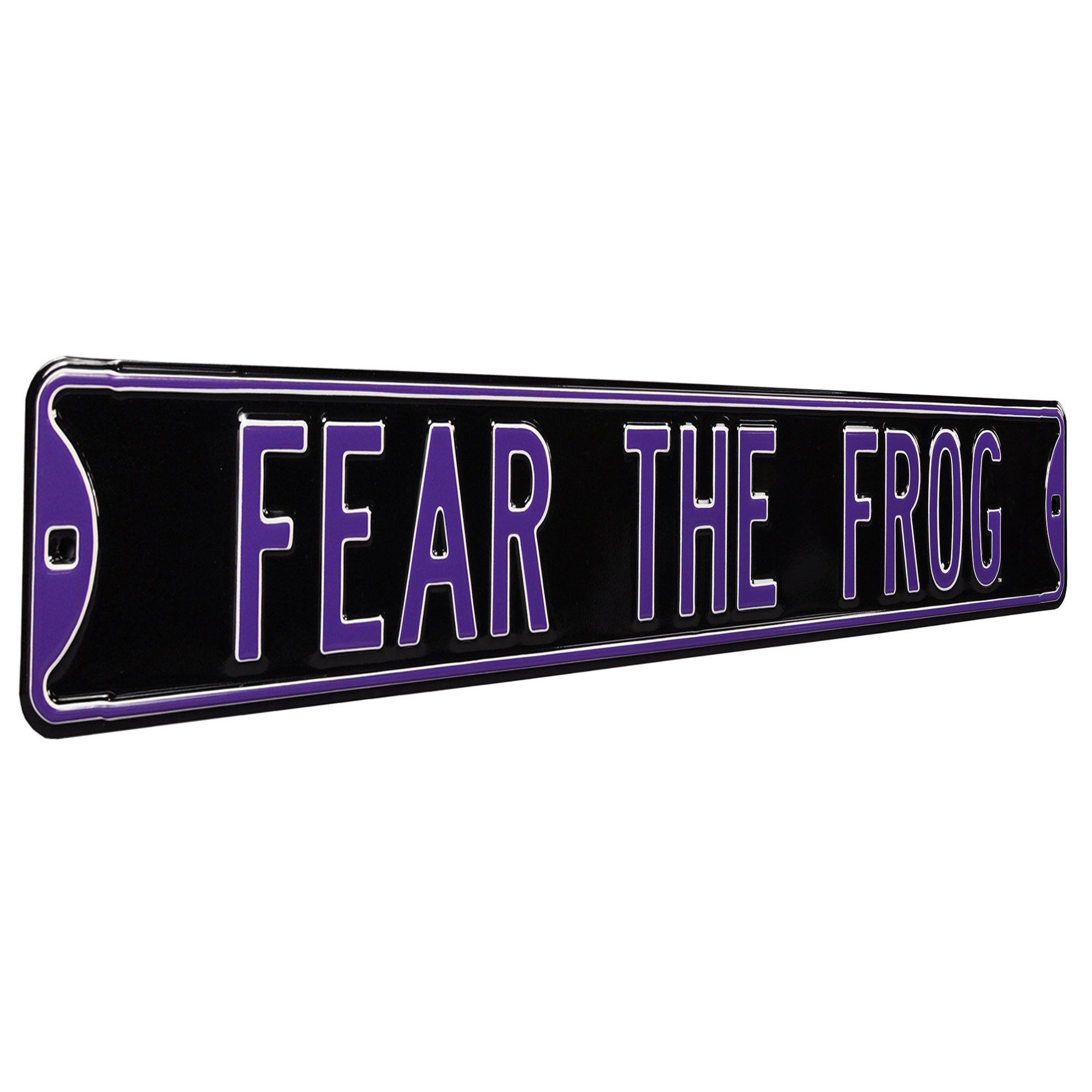 TCU Horned Frogs - FEAR THE FROG - Embossed Steel Street Sign