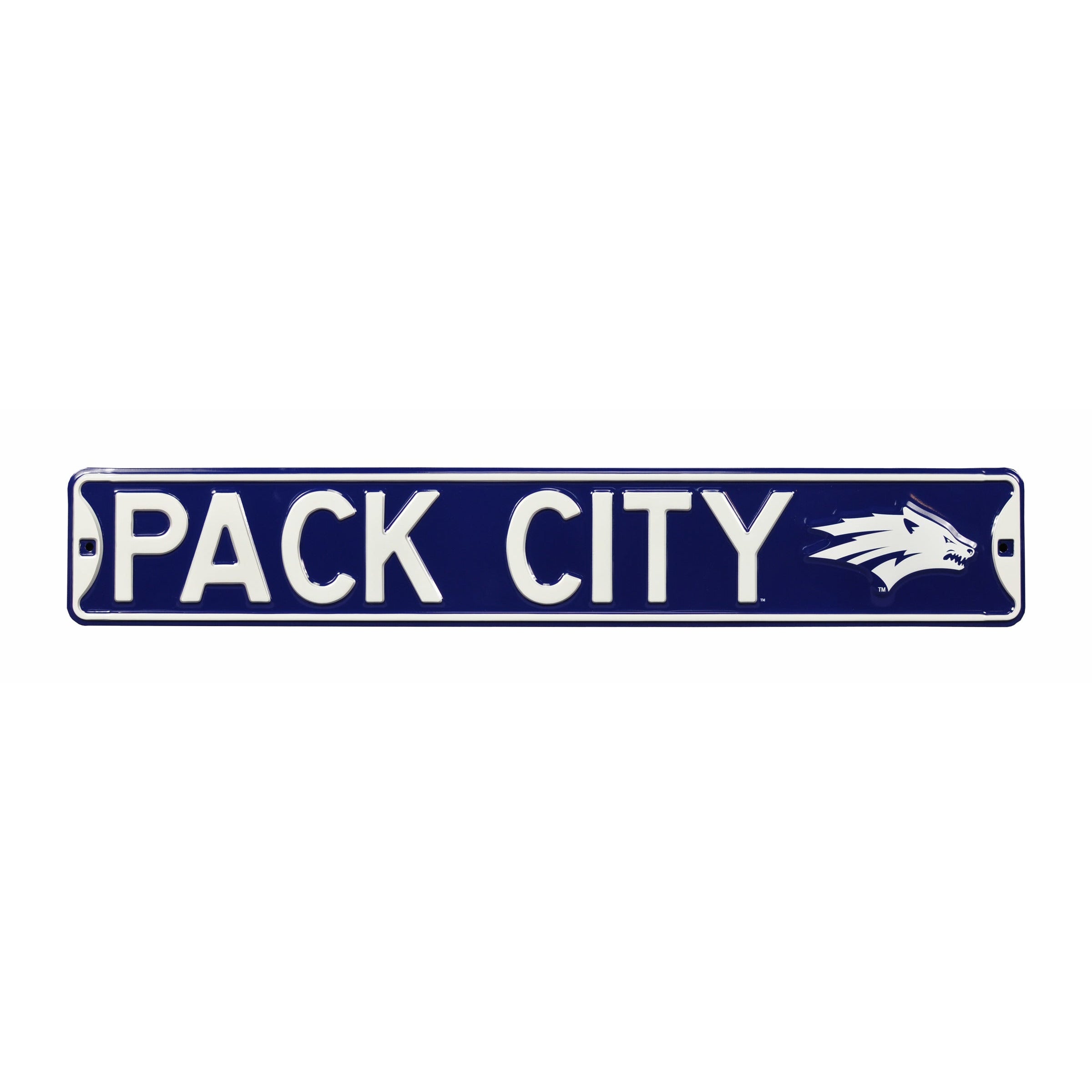 Nevada Wolfpack - PACK CITY - Embossed Steel Street Sign