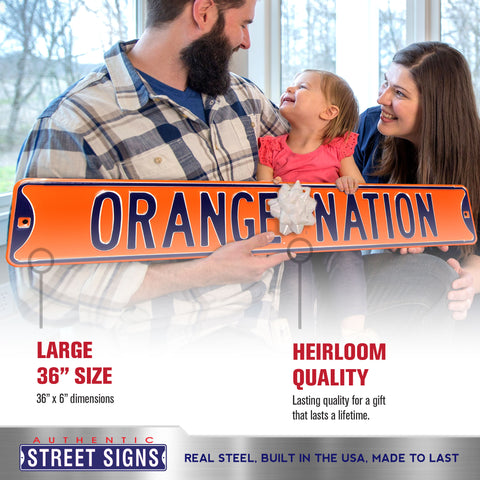 Syracuse Orange - ORANGE NATION - Embossed Steel Street Sign