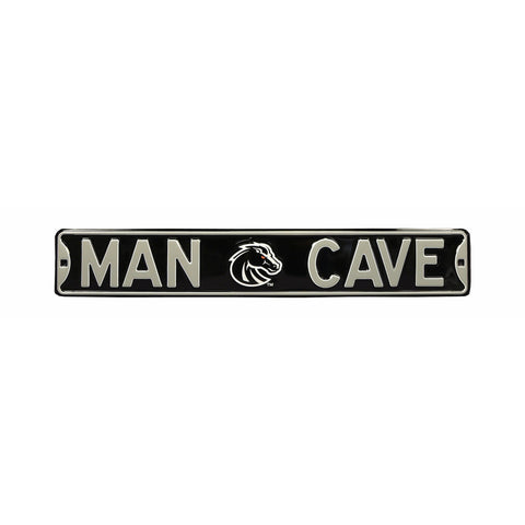 Boise State Broncos - MAN CAVE - Black Embossed Steel Street Sign
