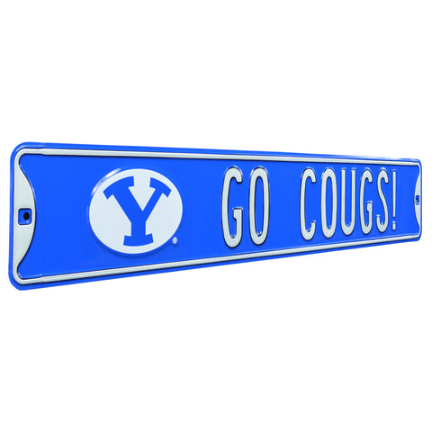 BYU Cougars - GO COUGS! - Embossed Steel Street Sign