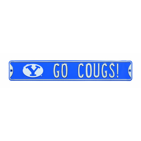 BYU Cougars - GO COUGS! - Embossed Steel Street Sign