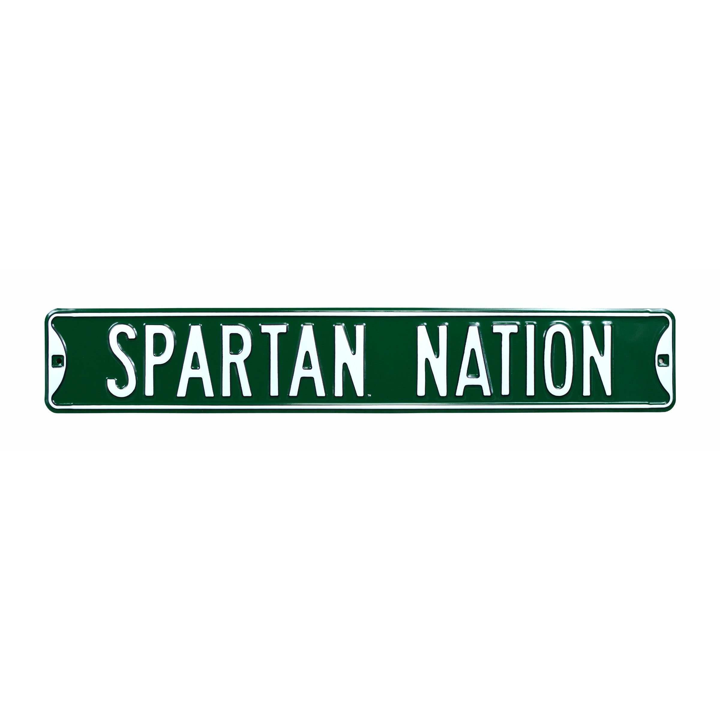 Michigan State Spartans - SPARTAN NATION - Embossed Steel Street Sign