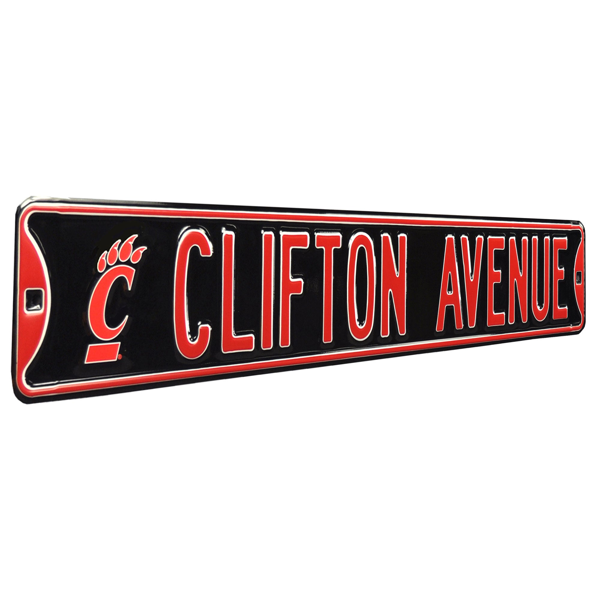 Cincinnati Bearcats - CLIFTON AVE - Embossed Steel Street Sign