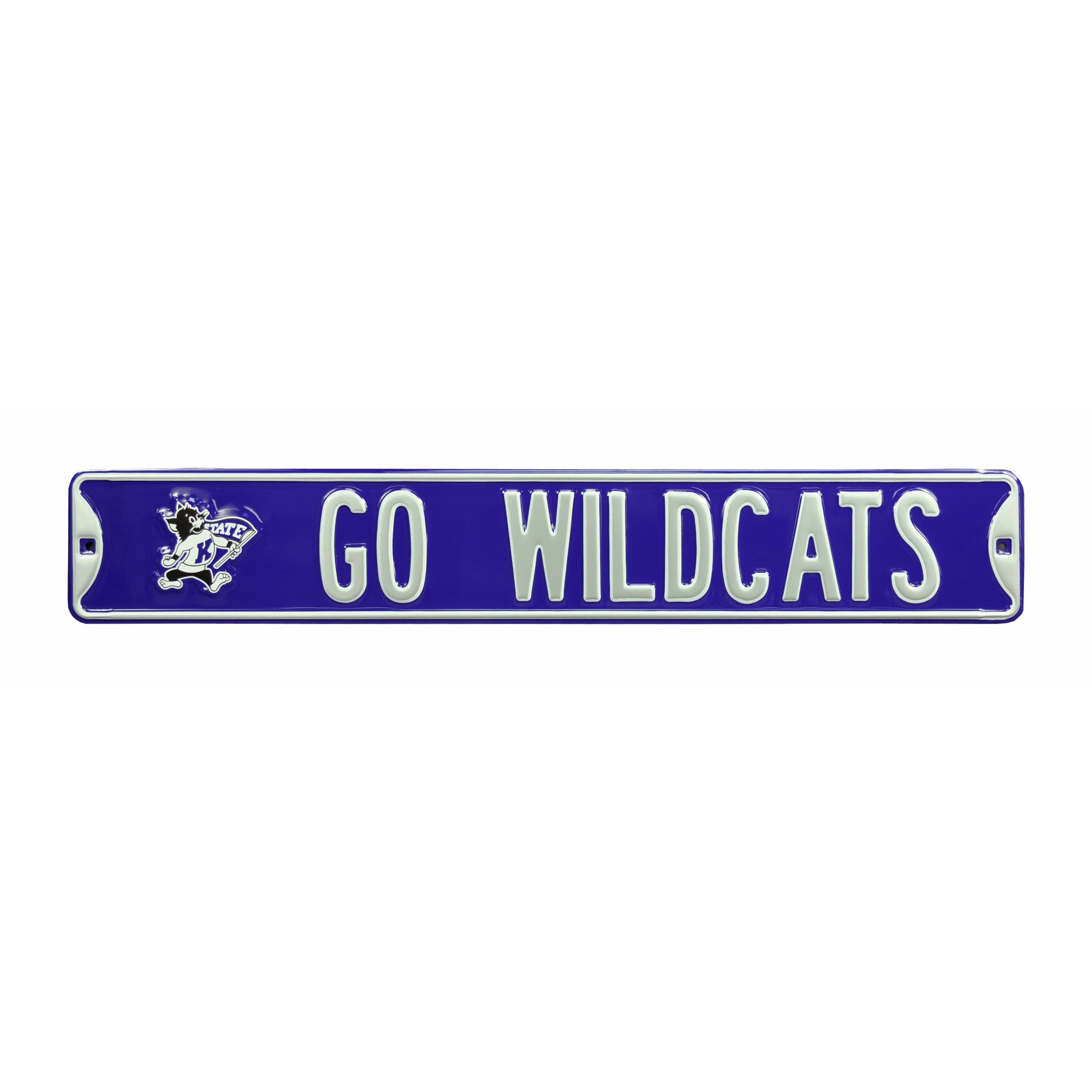 Kansas State Wildcats - GO WILDCATS! - Embossed Steel Street Sign