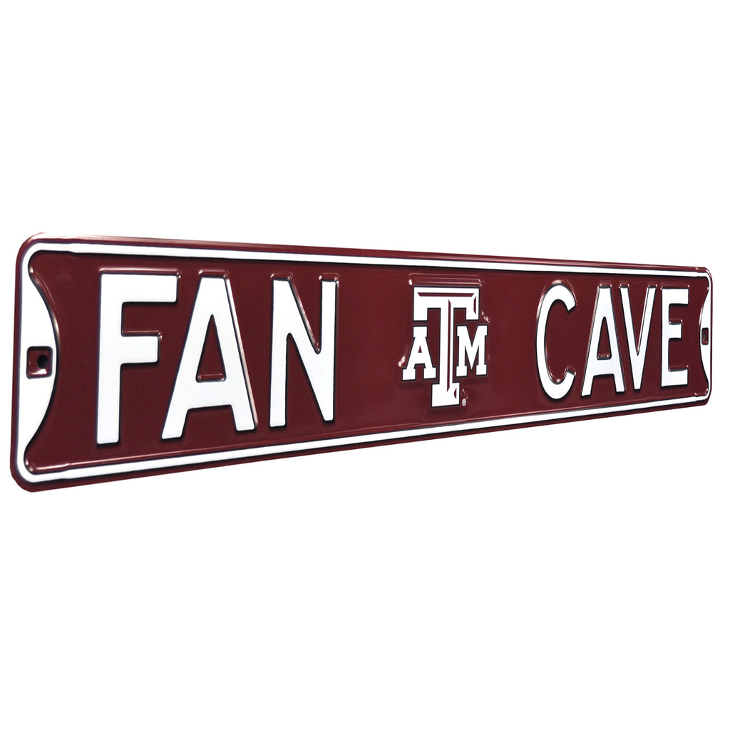 Texas A&M Aggies - FAN CAVE - Embossed Steel Street Sign