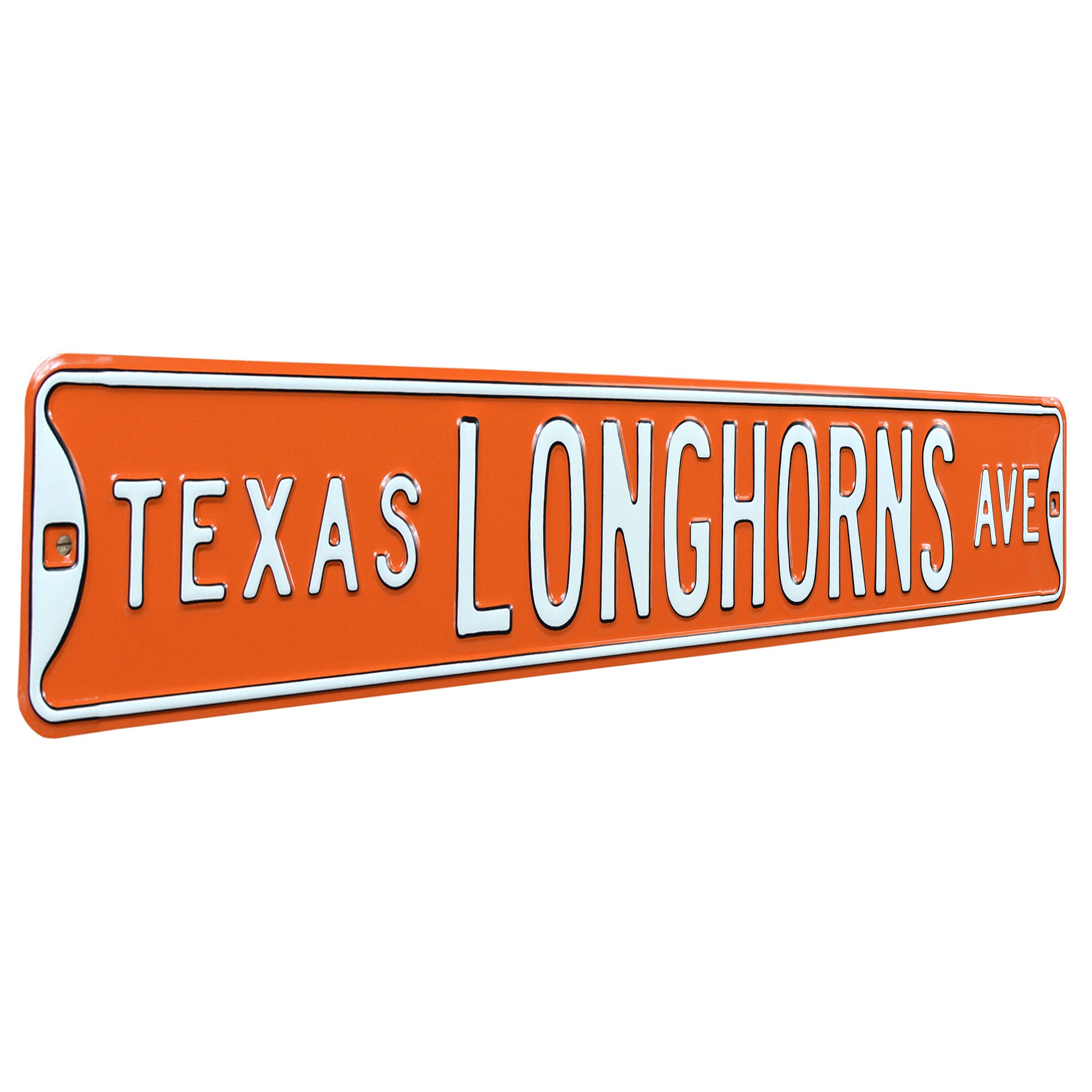 Texas Longhorns - TEXAS LONGHORNS AVE - Embossed Steel Street Sign
