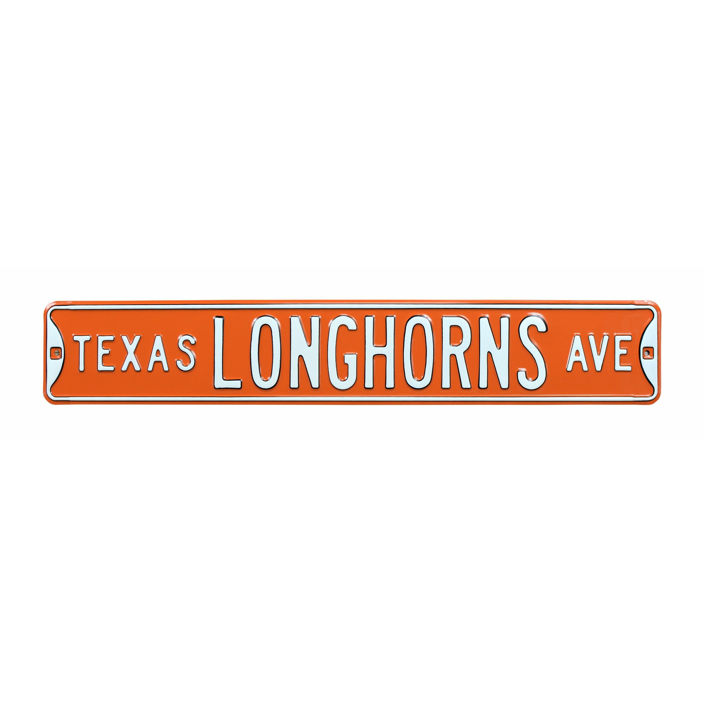 Texas Longhorns - TEXAS LONGHORNS AVE - Embossed Steel Street Sign