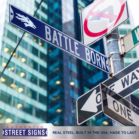 Nevada Wolfpack - BATTLE BORN - Embossed Steel Street Sign