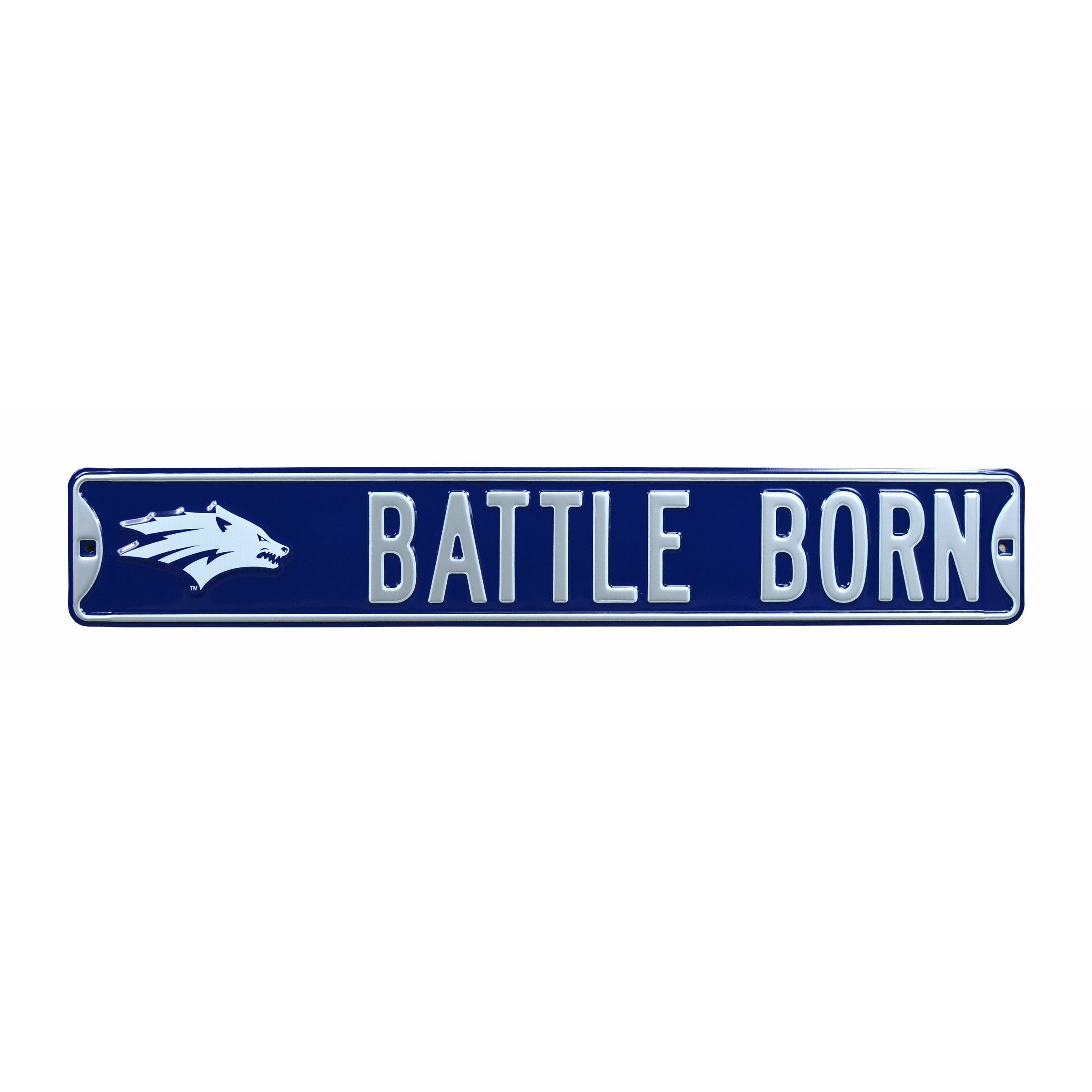 Nevada Wolfpack - BATTLE BORN - Embossed Steel Street Sign