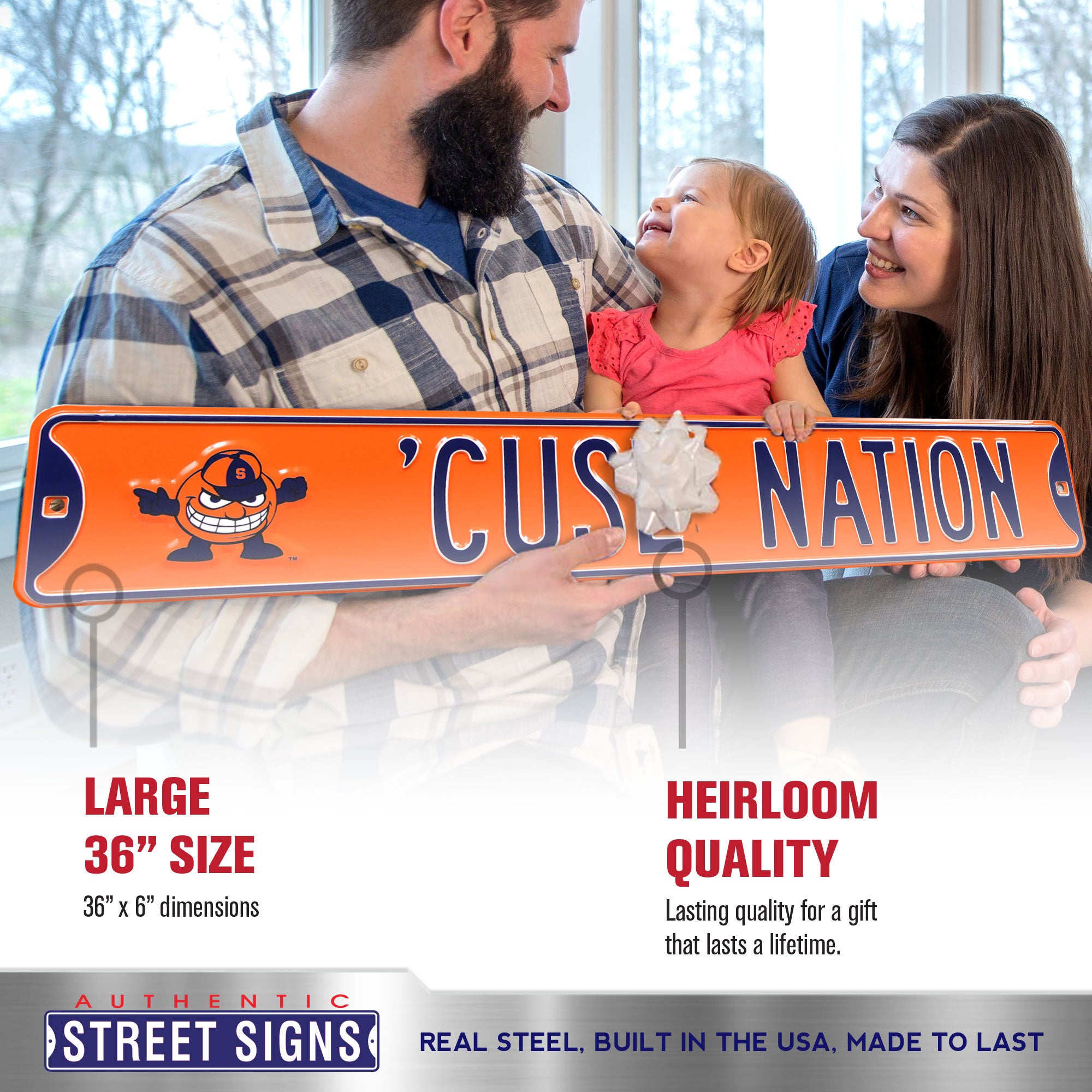 Syracuse Orange - CUSE NATION - Embossed Steel Street Sign