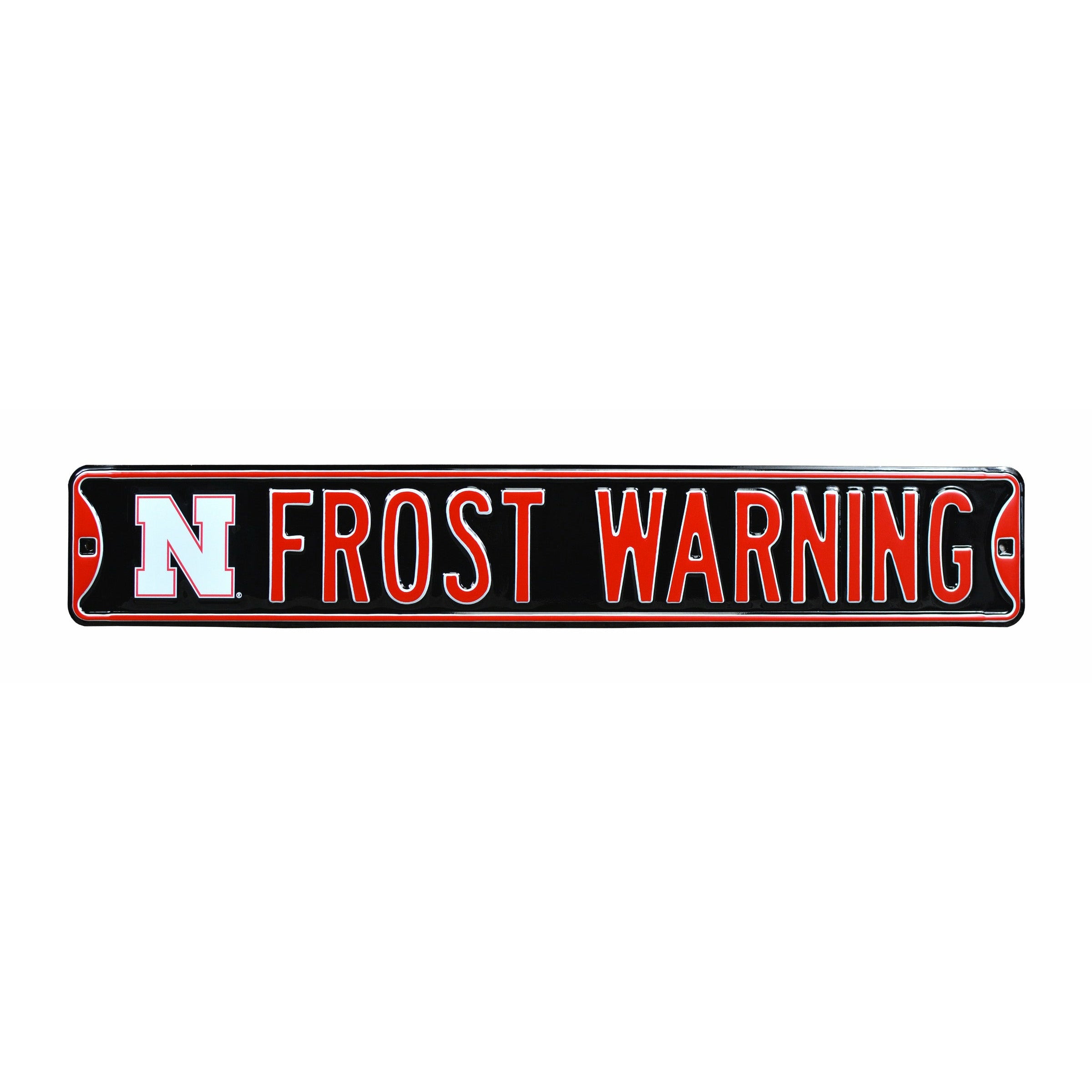 Nebraska Cornhuskers - FROST WARNING - Embossed Steel Street Sign