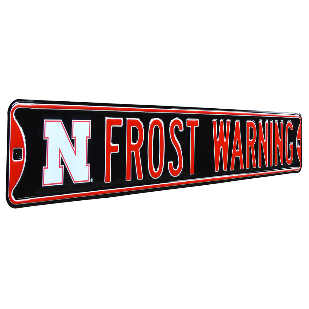 Nebraska Cornhuskers - FROST WARNING - Embossed Steel Street Sign