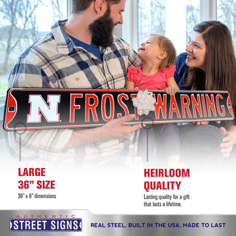 Nebraska Cornhuskers - FROST WARNING - Embossed Steel Street Sign