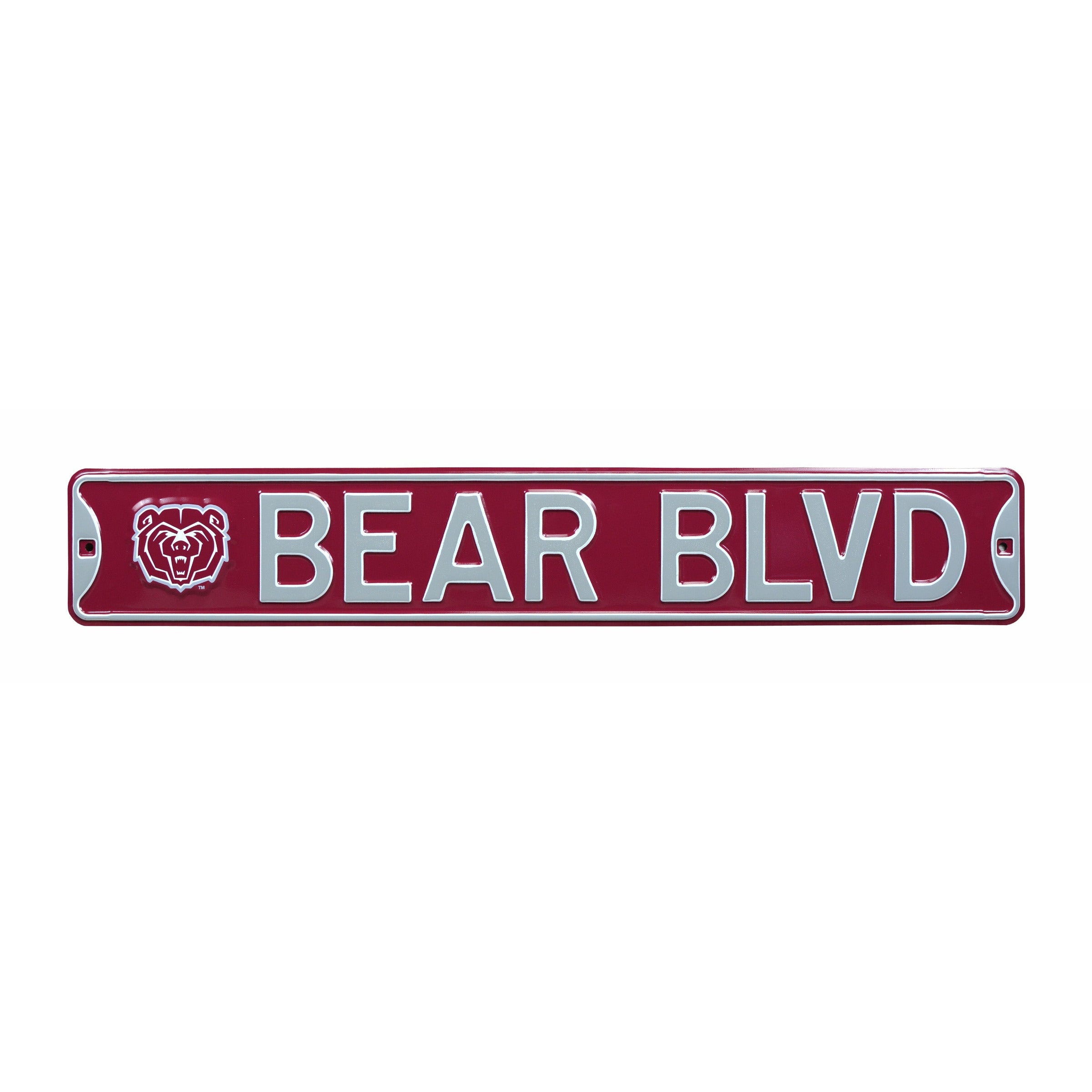 Missouri State Bears - BEAR BLVD - Embossed Steel Street Sign