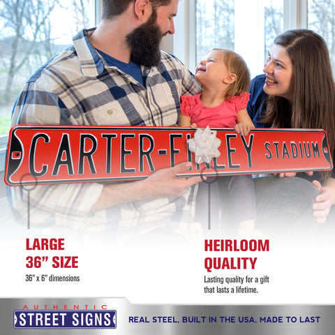 NC State Wolfpack - CARTER FINLEY STADIUM - Embossed Steel Street Sign
