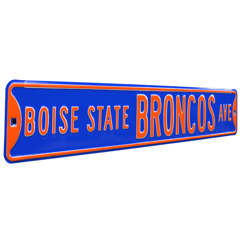 Boise State Broncos - BRONCOS AVE - Blue Embossed Steel Street Sign